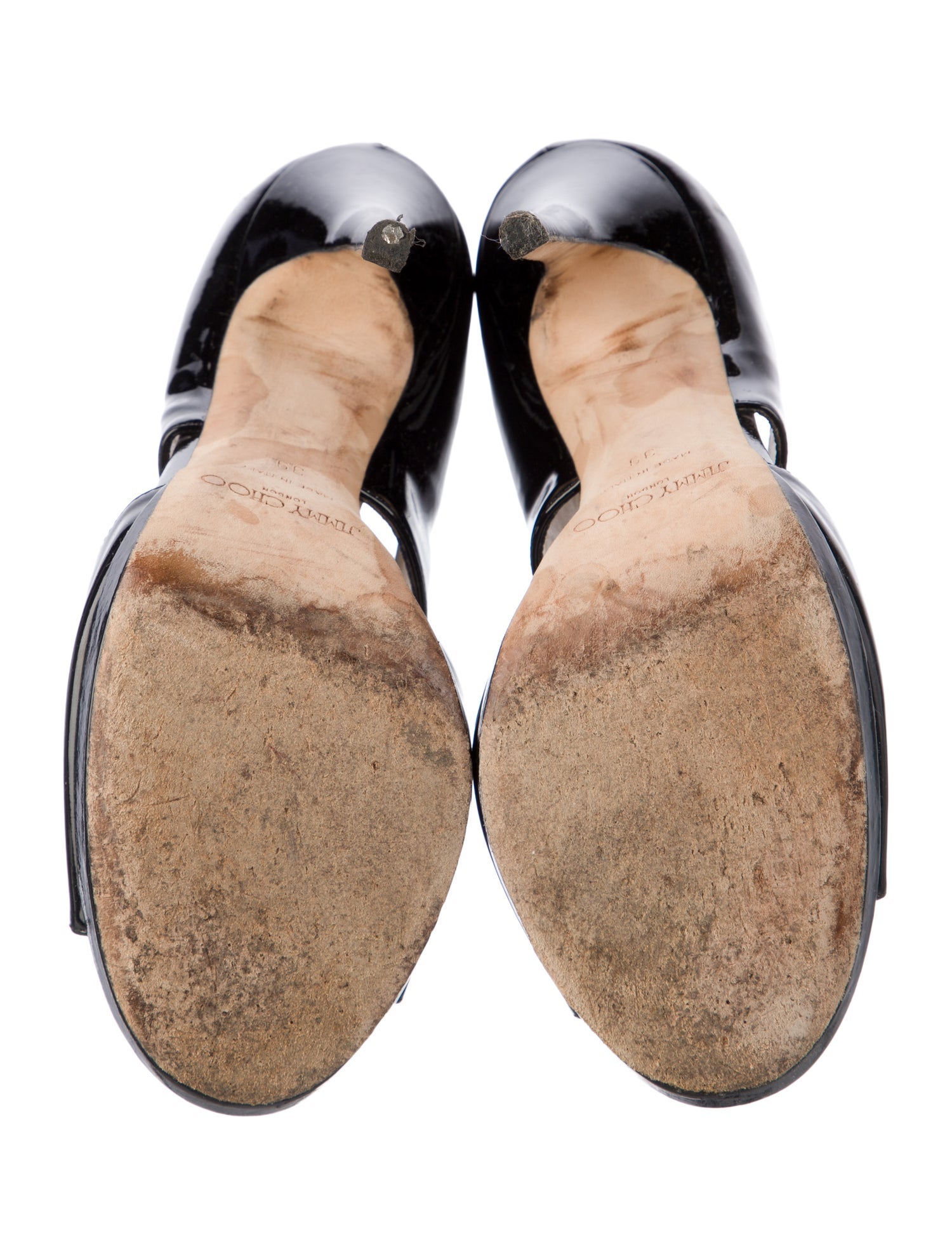 Jimmy Choo Patent Leather Cutout Accent Pumps